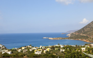 Fototapeta na wymiar Coastal town near the sea in Greece