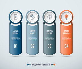 Infographic concept of 3 vertical elements. Vector illustration. Can be used for web banner, workflow layout, diagram, step by step infographics, graph, chart. Place for text and images.