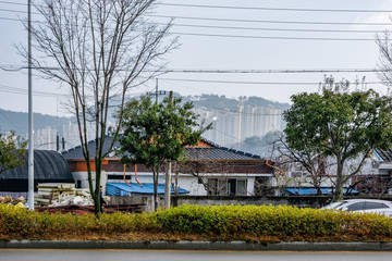 Obraz premium Street Scene at Gwangyang city in South Korea.