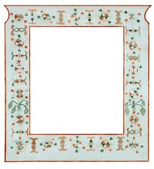 Decorative frame on the wall of a house in the town of Banska Bystrica (Slovakia), the beginning of the 16th century