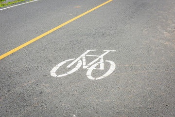 Bicycles sign on road