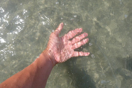 my hand under water