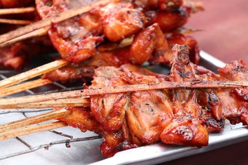 Grilled chicken on street