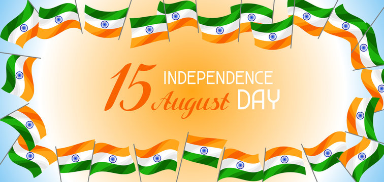 India Independence Day banner. Celebration 15 th of August