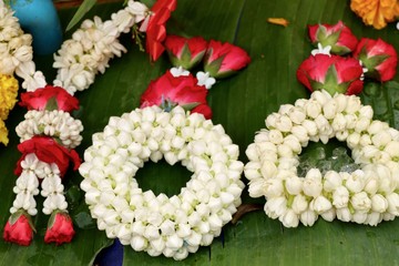 Jasmine garland in market