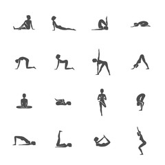 Fototapeta na wymiar Yoga icons