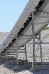 conveyor belt equipment in a chalk quarry