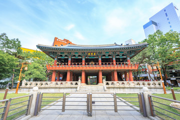 Bosingak Bell Pavillion on Jun 19, 2017 in Seoul, South Korea