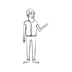 blurred silhouette of man with long beard standing in formal clothes vector illustration