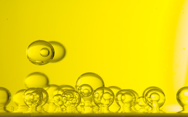 Macro of oil drops,  abstract macro background.
