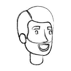 blurred silhouette of bearded man face with side hair vector illustration