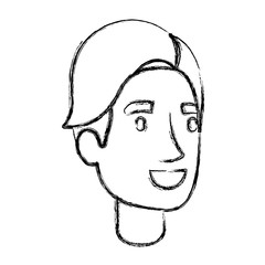 blurred silhouette of man face with hair side fringe vector illustration