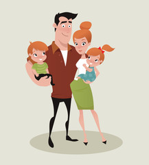 young happy family