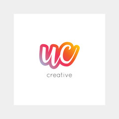 UC logo, vector. Useful as branding, app icon, alphabet combination, clip-art.