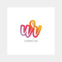 UR logo, vector. Useful as branding, app icon, alphabet combination, clip-art.