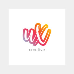 UX logo, vector. Useful as branding, app icon, alphabet combination, clip-art.