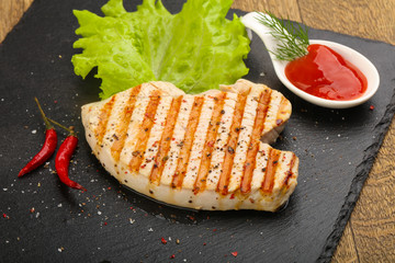 Grilled pork steak