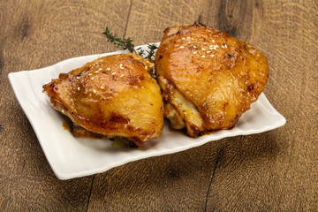 Roasted chicken thighs