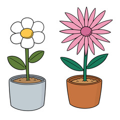 vector set of flowers