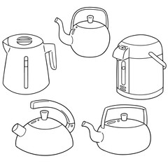 vector set of kettles