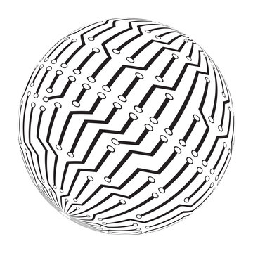 circut board globe logo vector symbol icon design.
