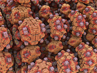 Abstract fractal background computer-generated 3D illustration