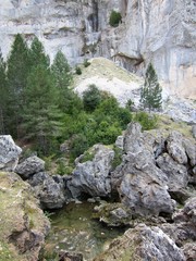 mountain landscape with pool river and valley