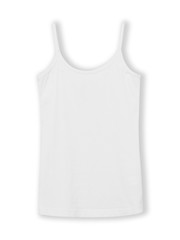 White underwear sleeveless t shirt camisole isolated on white