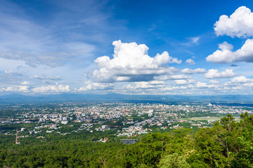 Fototapeta na wymiar Chiang mai city view from Doi Suthep view point