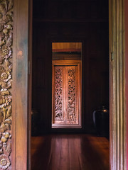 Look inside a House of Jim Thompson. Thai Silk Museum in Bangkok, Thailand.