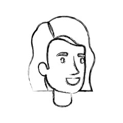 blurred silhouette of woman face with short hair and wavy vector illustration