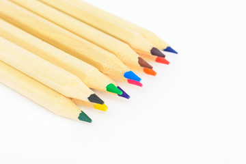 Color pencils isolated on white background.