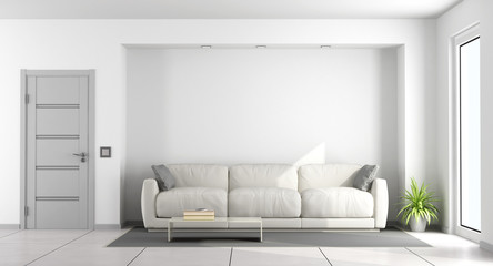 White sofa in a living room