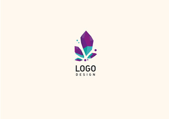 Creative logo multicolored geometric crystals