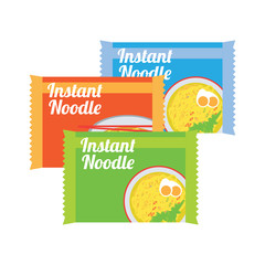 instant noodles in sachet packaging. vector illustration