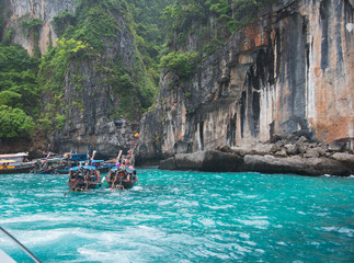 Long Tail Boats in PhiPhi Thailand