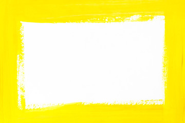 yellow border painted on white paper