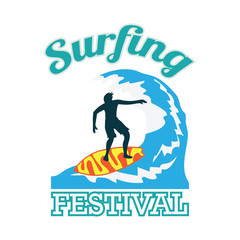 surfing festival banner for surfing competition. vector illustration