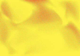 Vintage comic book poster style dotted background. Abstract halftone graphic retro style grain effect page layout in yellow and orange