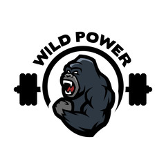 Angry gorilla. Sports gym logo.