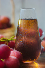Fresh grape wine in glass
