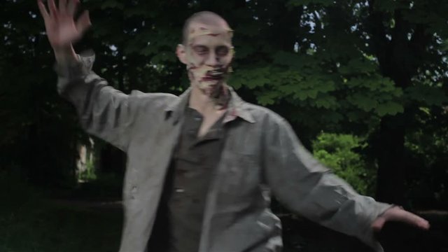 Zombie dances in the open air.