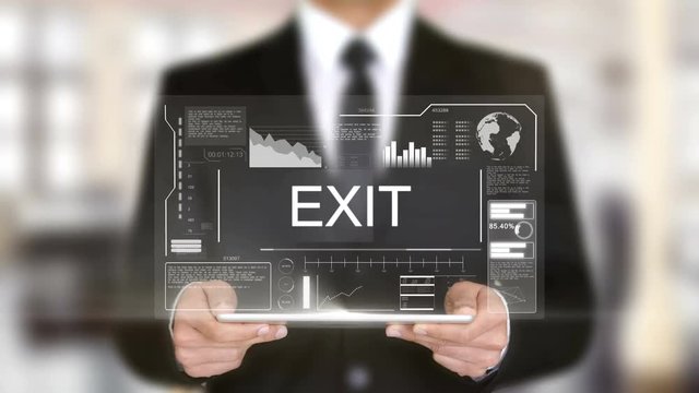 Exit, Hologram Futuristic Interface, Augmented Virtual Reality