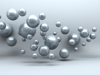Abstract Spheres Soft White Light Background