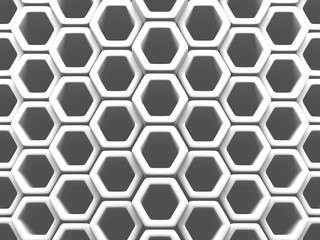 White Hexagon Shapes Texture Wall Background