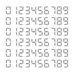 isolated object electronic font, numbers on white background