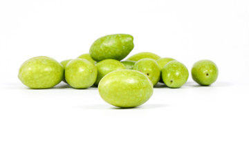 Green raw young olive
