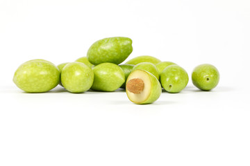 Green raw young olive