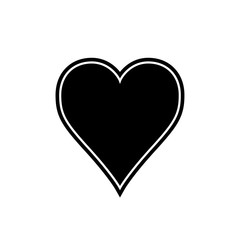 Heart icon black and white vector illustration
