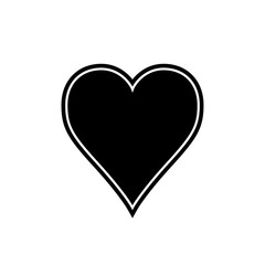 Heart icon black and white vector illustration